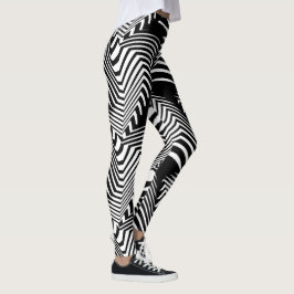 Socialitevild & galet svart vitmönster leggings