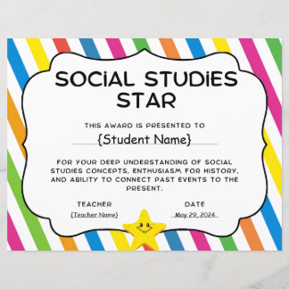 Socialkunskap Stjärnstudentens erkännandepris