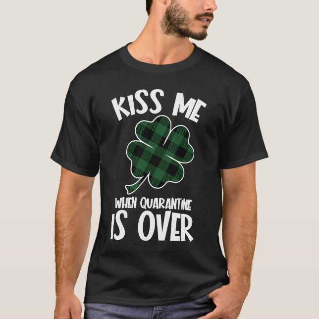 Socialt Avstånd Ansikte Mask Quarantine St Patrick T Shirt (Framsida)