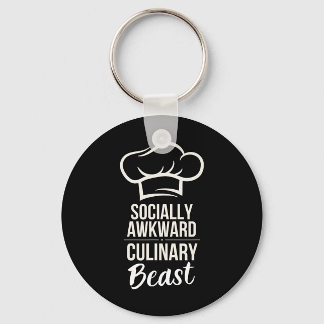 Socialt Awkward Culinary Beast Funny Cook Chef Ki Nyckelring (Framsida)