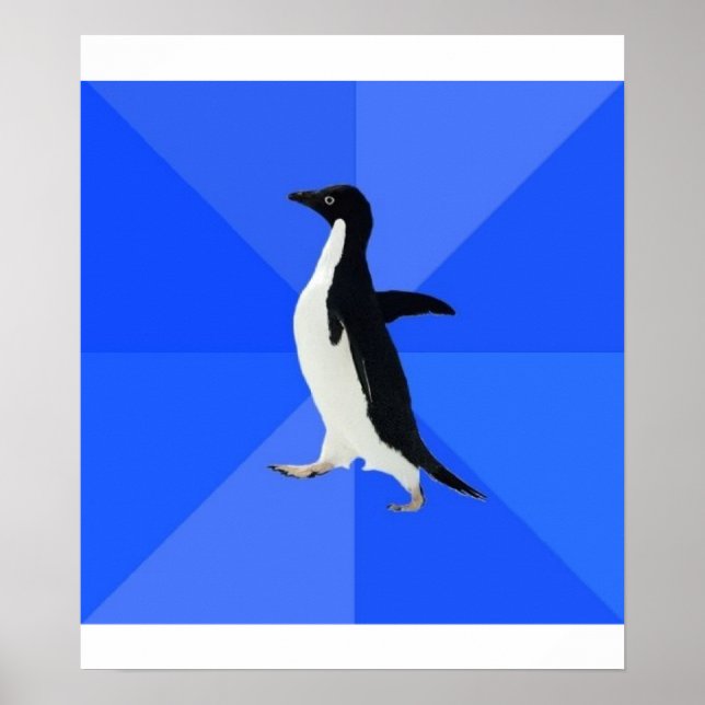 Socialt Awkward Penguin Advice Animal Memine Poster (Framsidan)