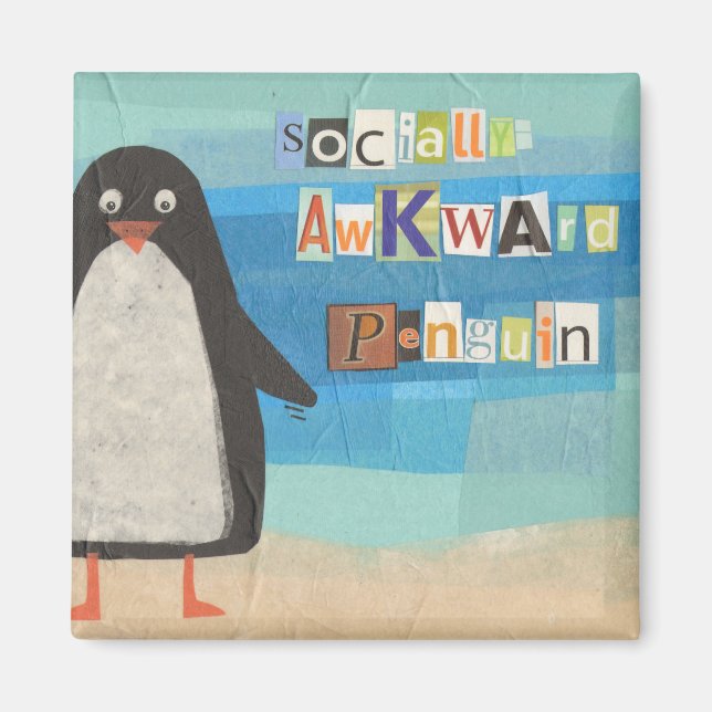 Socialt Awkward Penguin magnet (Framsidan)