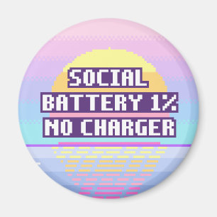 Socialt batteri 1%, ingen laddare Pixelmagnet Magnet