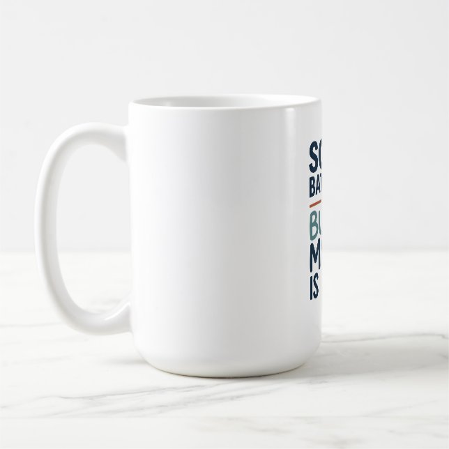 Socialt Batteri 1 Procent Men Min Katt Är Tillräck Kaffemugg (Vänster)