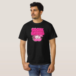 Socialt Batteri 1% Roligt Introvert Kattskjorta - T Shirt