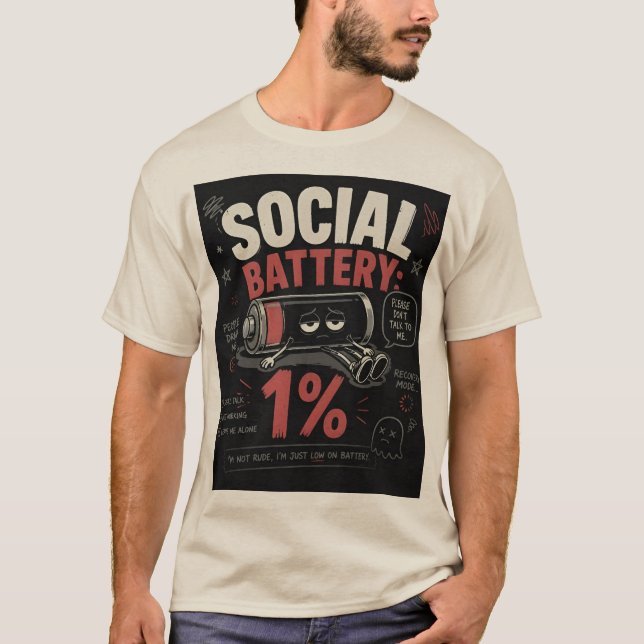 Socialt batteri: 1% t shirt (Framsida)