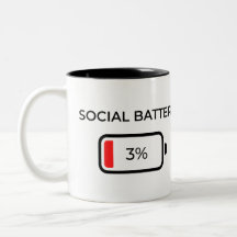 Socialt Batteri 3% - Kaffe Mugg