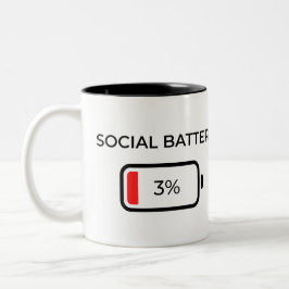 Socialt Batteri 3% - Kaffe Mugg