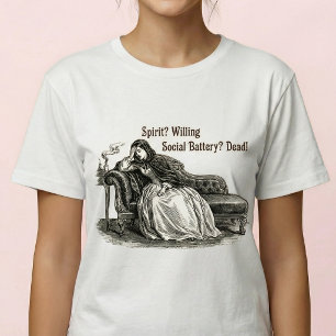 Socialt Batteri Dött Roligt Viktorianskt Meme T Shirt
