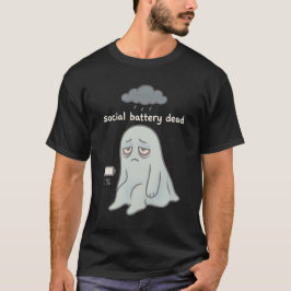 Socialt Batteri Dött – Söt Spök Introvert T Shirt