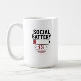 Socialt Batteri Lågt Klassisk Mugg Rolig Introvert