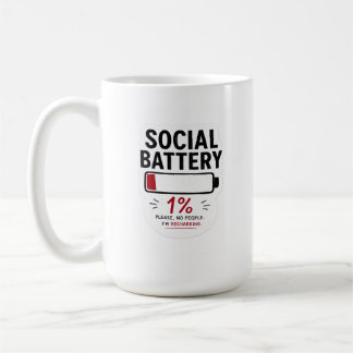 Socialt Batteri Lågt Klassisk Mugg Rolig Introvert