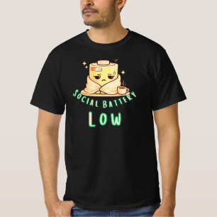 Socialt Batteri Lågt Sött Introvert Humor Design T Shirt
