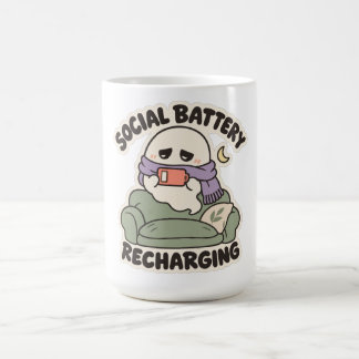 Socialt Batteriladdning Mysig Introvert Spöke Kaffemugg