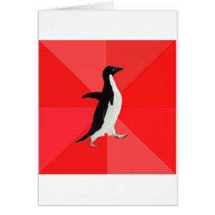 Socialt enormt pingvinrådgivningdjur Meme Hälsningskort