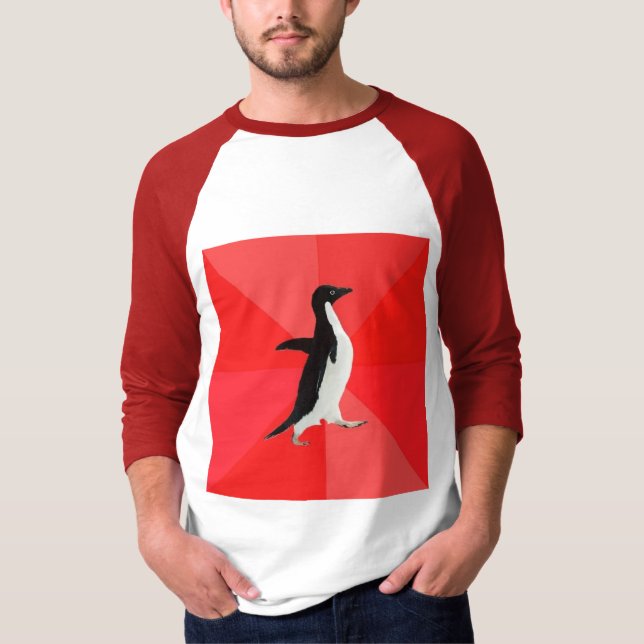 Socialt enormt pingvinrådgivningdjur Meme T-shirt (Framsida)