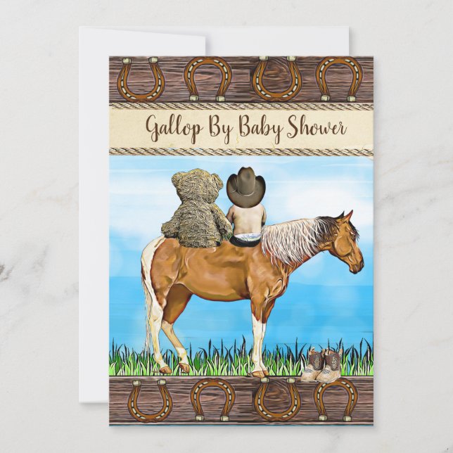 Socialt fjärrstyrd enhet efter eller e-post i baby inbjudningar (Framsida)