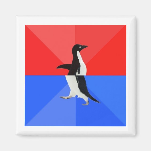 Socialt förvirrade Penguin Advice Animal Memine Magnet (Framsidan)