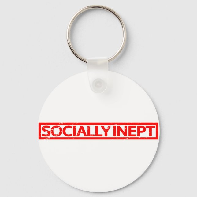 Socialt Inept Frimärke Nyckelring (Framsida)