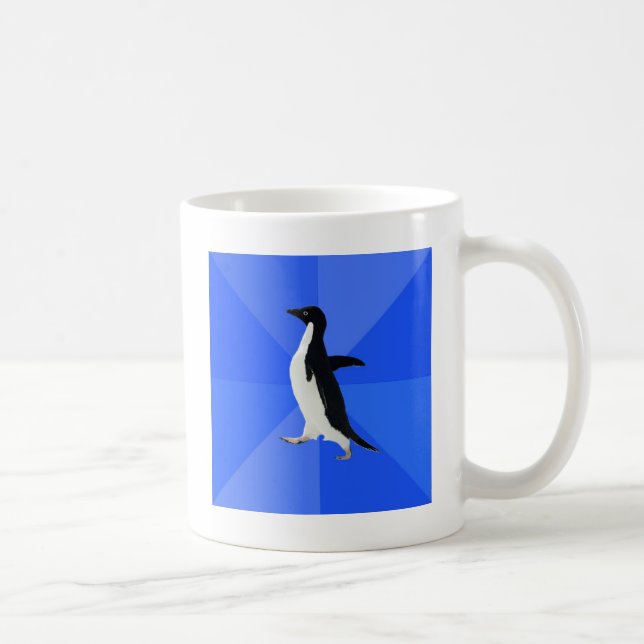 Socialt-Konstig-Pingvin-Meme Kaffemugg (Höger)