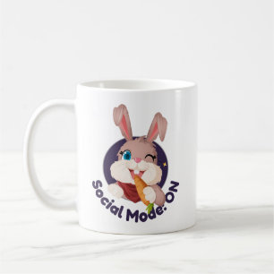 Socialt läge PÅ och Jag är Ut Roligt Kontorshumor Kaffemugg