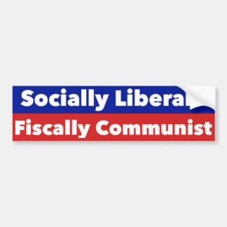 Socialt liberal, finansiellt kommunistisk bildstöd bildekal