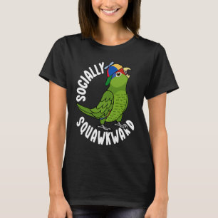 Socialt Squawkward Parrot I Mexikanska Röda under T Shirt