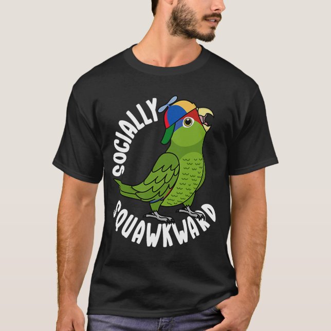 Socialt Squawkward Parrot I Mexikanska Röda under  T Shirt (Framsida)