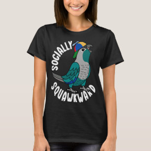 Socialt Squawkward Parrot I Turcos Grönt Cheek T Shirt