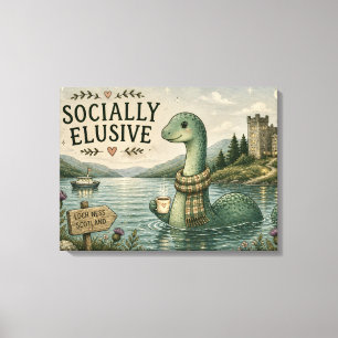 Socialt undvikande Nessie mysig kryptid Loch Ness Canvastryck