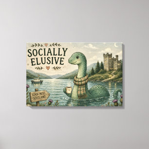 Socialt undvikande Nessie mysig kryptid Loch Ness Canvastryck