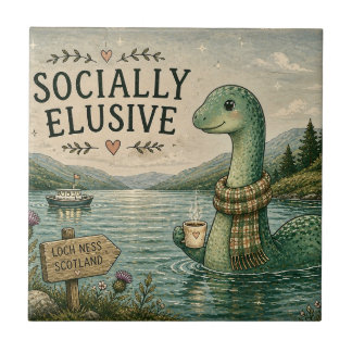 Socialt undvikande Nessie mysig kryptid Loch Ness Kakelplatta
