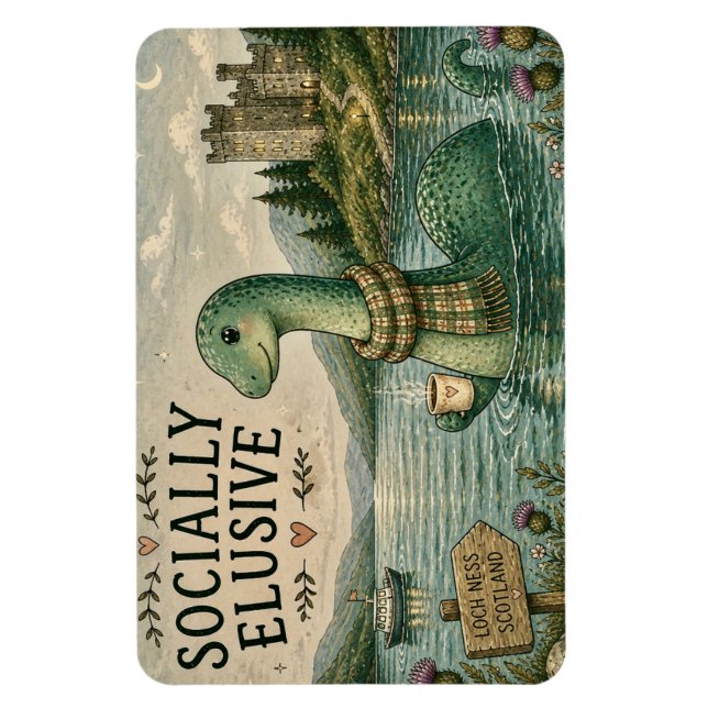 Socialt undvikande Nessie mysig kryptid Loch Ness Magnet (Vertikal)