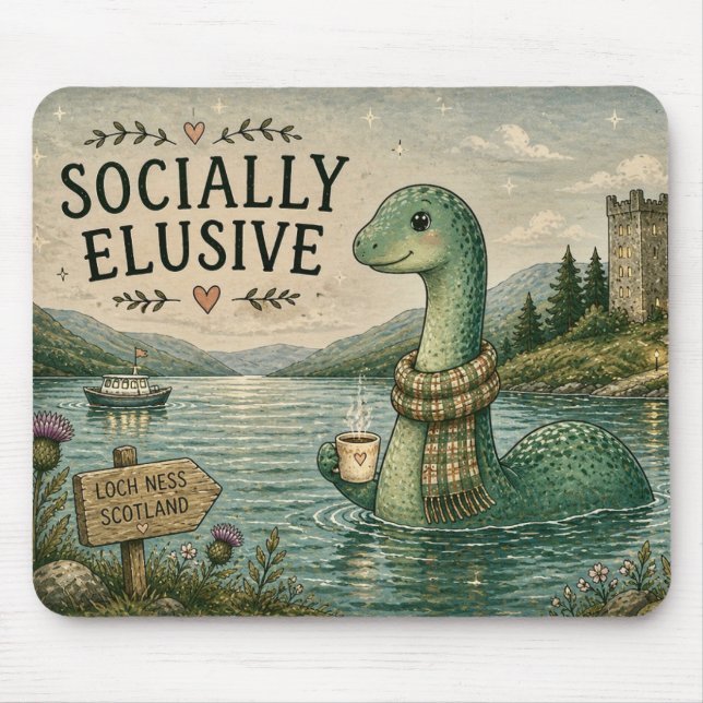Socialt undvikande Nessie mysig kryptid Loch Ness Musmatta (Framsidan)