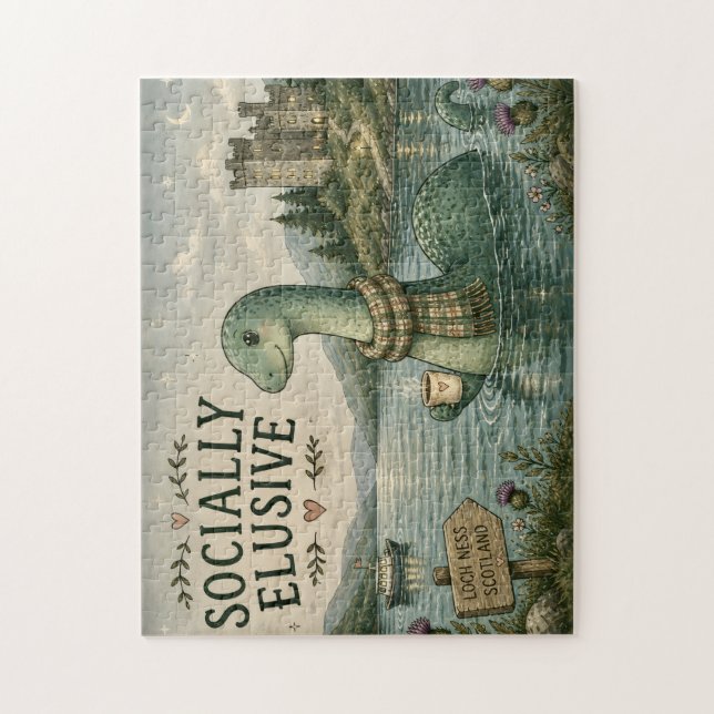 Socialt undvikande Nessie mysig kryptid Loch Ness Pussel (Vertikal)