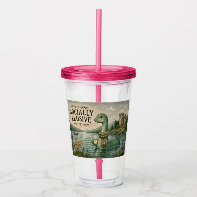 Socialt undvikande Nessie mysig kryptid Loch Ness Take Away Mugg (Framsida)