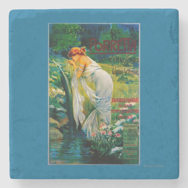 Societa Termale Italiana vintage PosterEurope Stenunderlägg (Framsidan)