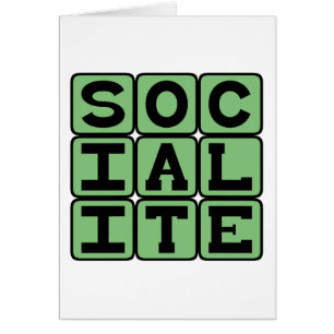 Societetsmänniska, festdeltagare hälsningskort