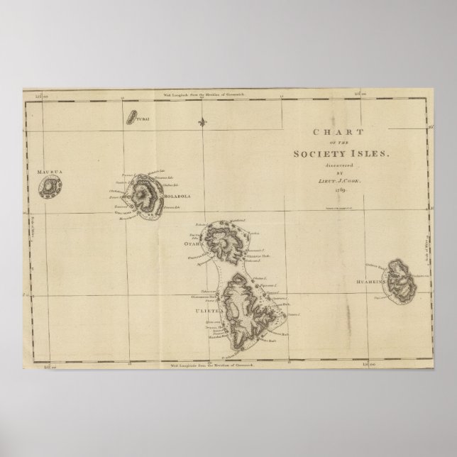 Society Isles, Tahiti Poster (Framsidan)