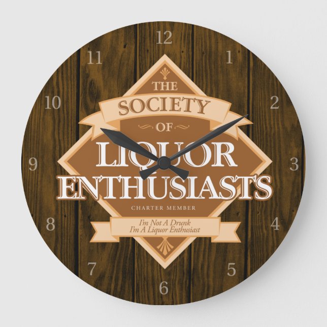 Society of Liquor Enthusiast Large Clock Stor Klocka (Framsida)