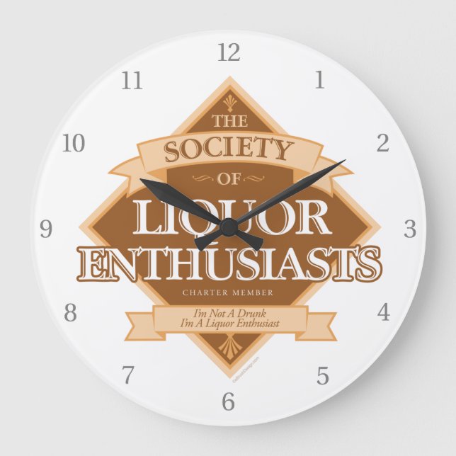 Society of Liquor Enthusiast Large Clock Stor Klocka (Framsida)