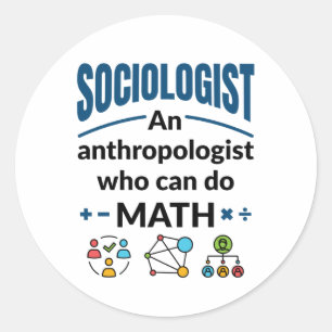 Sociolog och antropolog som kan göra matematik runt klistermärke