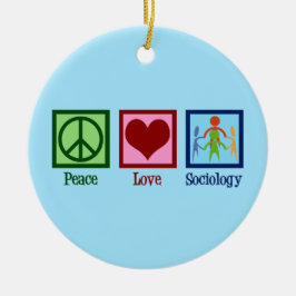 Sociolog Peace Kärlek sociologi professor Julgransprydnad Keramik