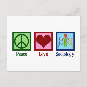Sociolog Peace Kärlek sociologi professor Vykort
