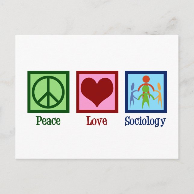Sociolog Peace Kärlek sociologi professor Vykort (Framsida)