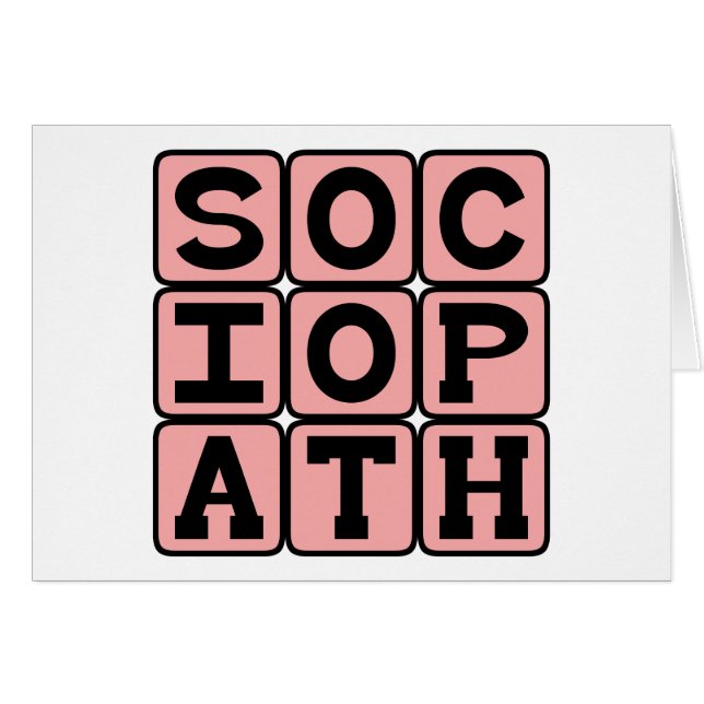 Sociopat, Otrevlig Individ Hälsningskort (Framsidan Horizontal)