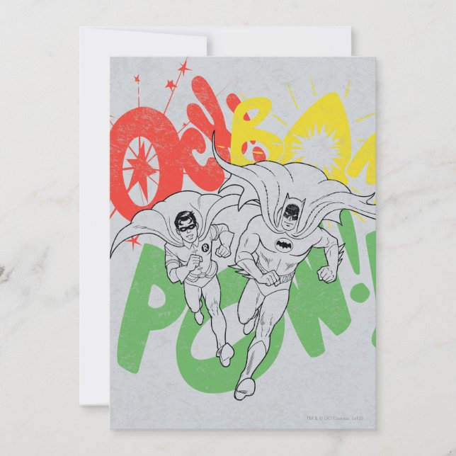 SOCK BAM POW Batman och Robin Inbjudningar (Framsida)