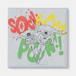 SOCK BAM POW Batman och Robin Magnet