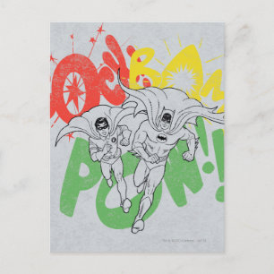 SOCK BAM POW Batman och Robin Vykort
