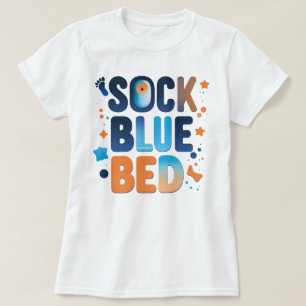 SOCK BLUE BED FET FET Påstående-grafik med feta fä T Shirt